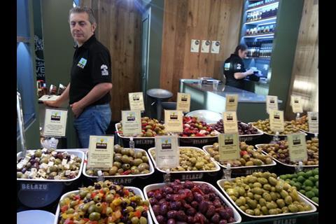 Belazu showcased its wares with an olive bar